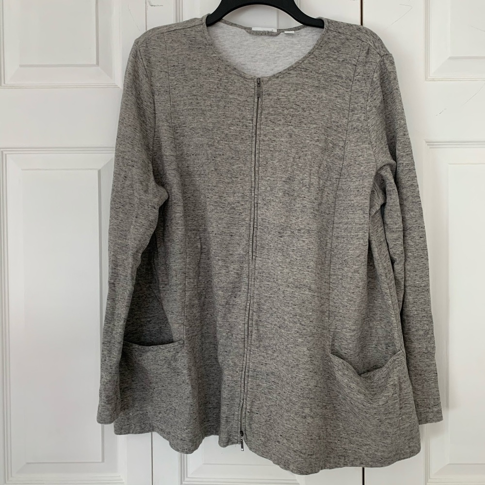 Pure Jill Gray Zip Up Jacket